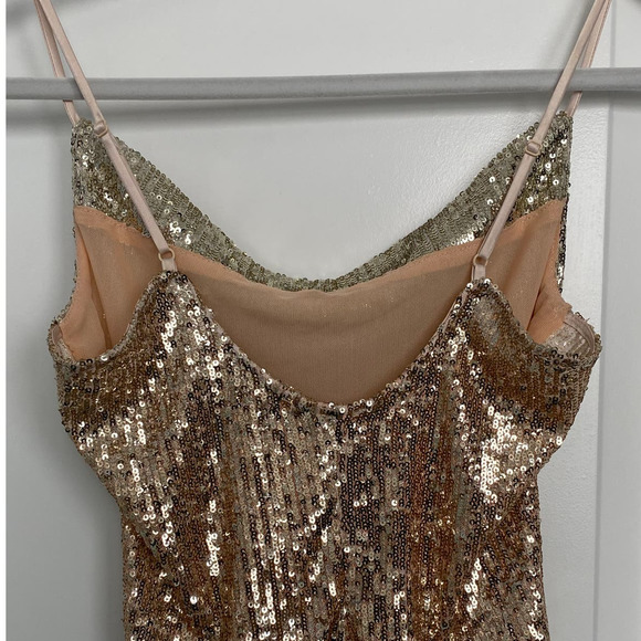 NWOT Free People Stop and Stare Gold Sequin Cami Top - Picture 6 of 9
